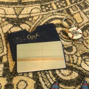 Coach compact wallet mirror and coach life buoy keychain